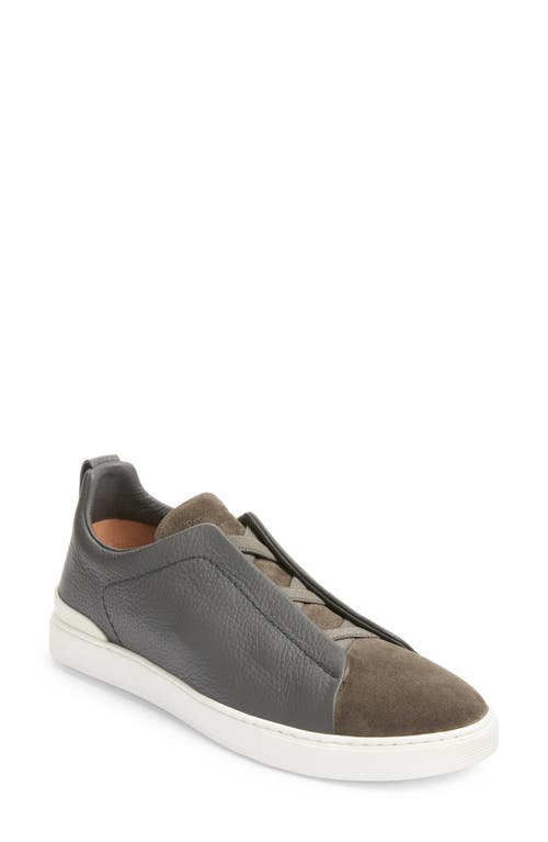 ZEGNA Triple Stitch Low Top Sneaker Grey at Nordstrom