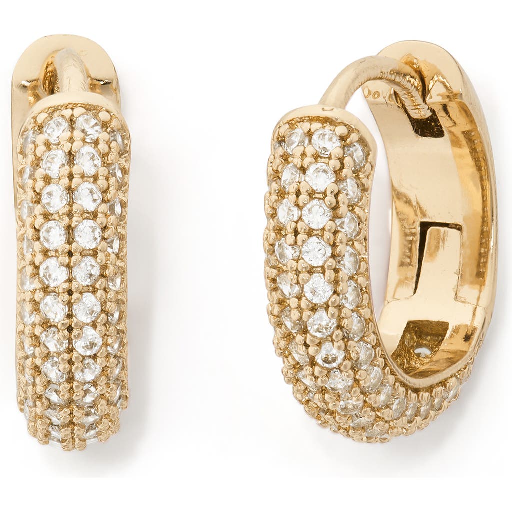 Kate Spade New York Brilliant Statements Pavé Mini Huggie Hoop Earrings In Gold