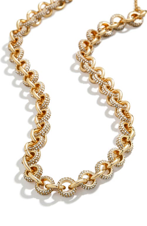 Shop Baublebar Pavé Chain Link Necklace In Gold/clear