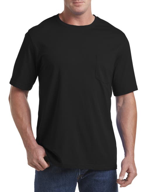 Shop Harbor Bay By Dxl Moisture-wicking Pocket T-shirt In Black