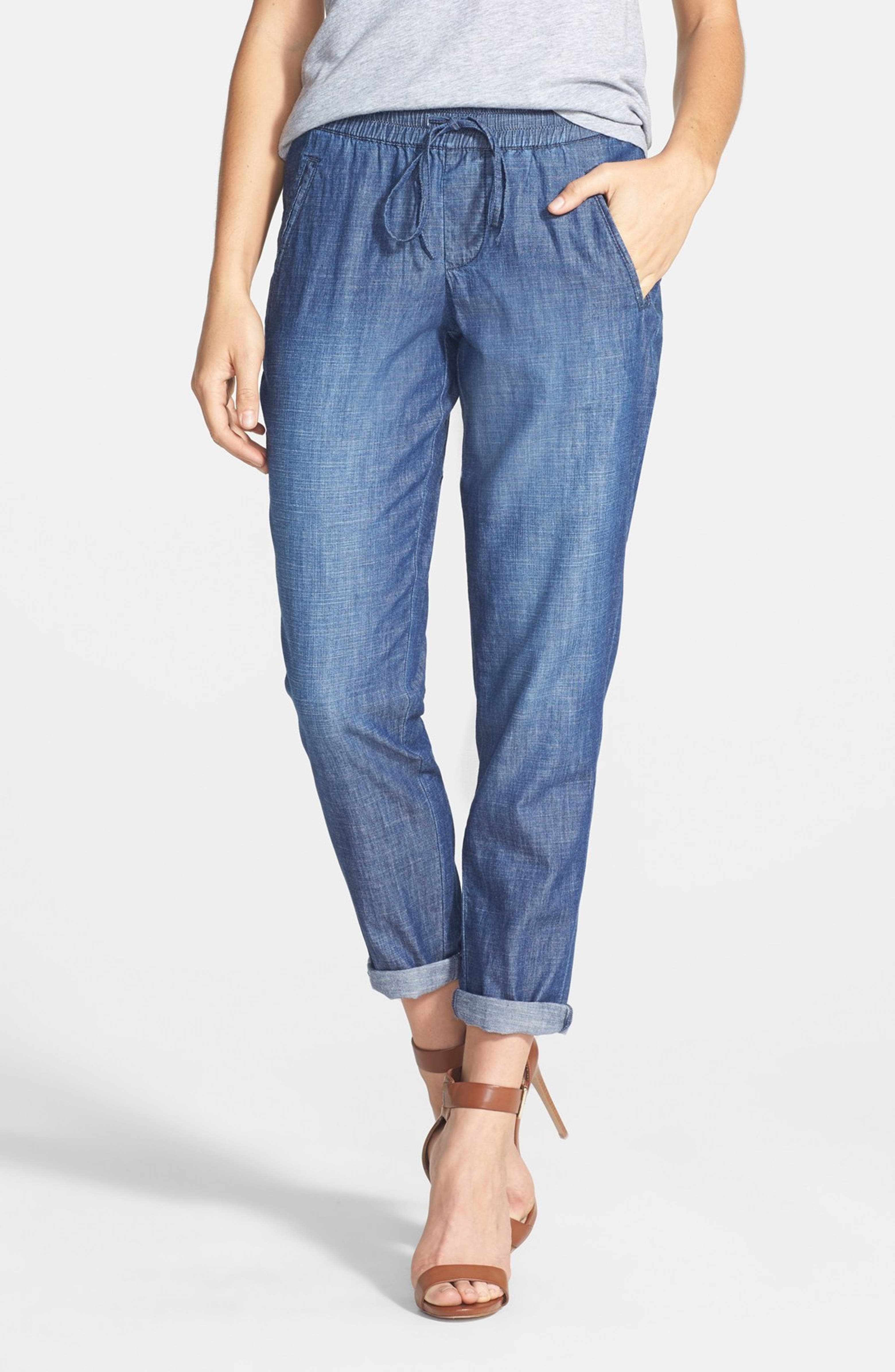 Christopher Blue 'Goldie' Chambray Drawstring Pants | Nordstrom