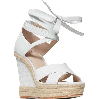 Paige Talia Wedge Ankle Wrap Sandal, White