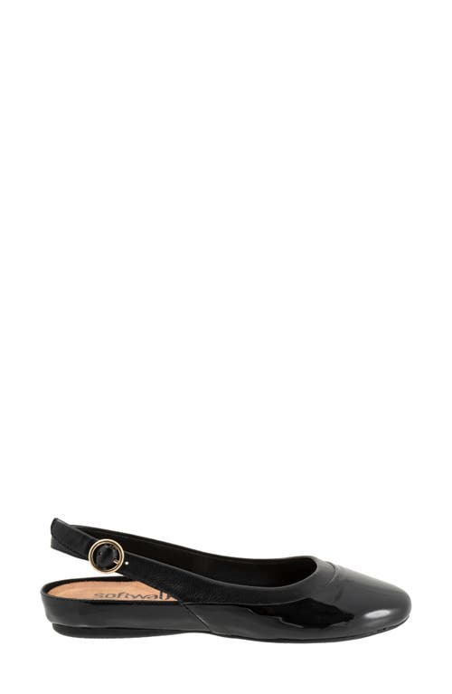 Softwalk ® Sheffield Slingback Flat In Black Patent