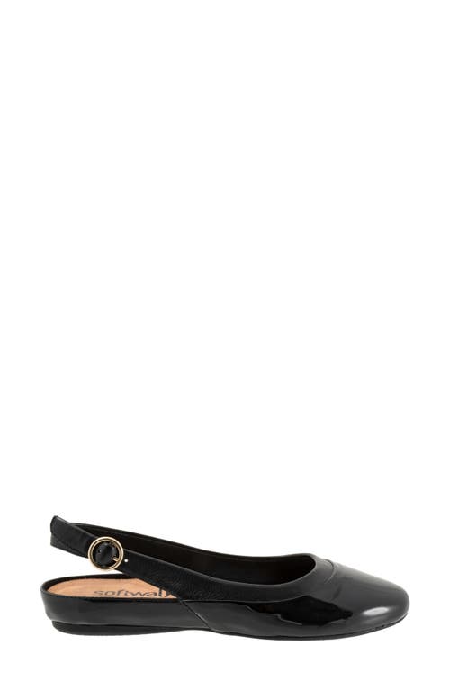 Shop Softwalk ® Sheffield Slingback Flat In Black Patent