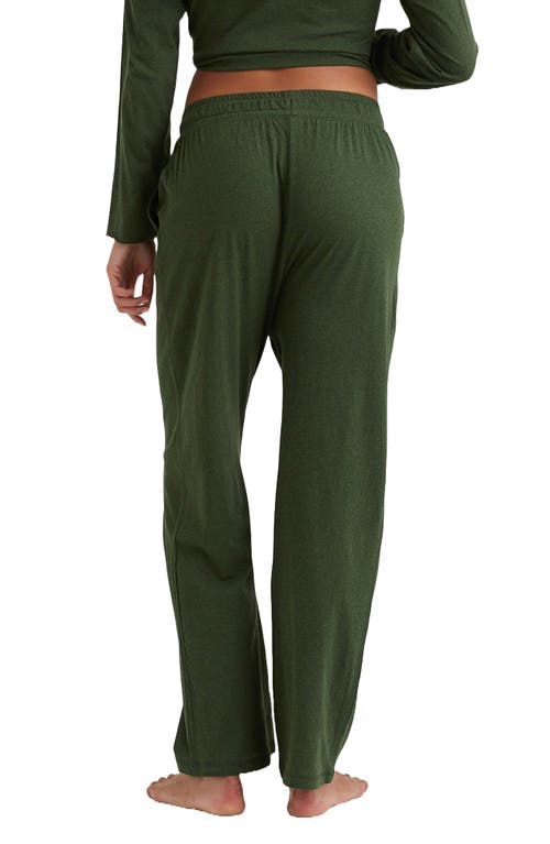 Shop Papinelle Jada Organic Cotton Pajama Pants In Forest Green