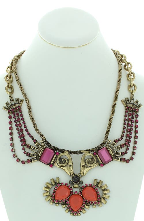 Shop Olivia Welles Gwen Red Statement Necklace In Gold/red