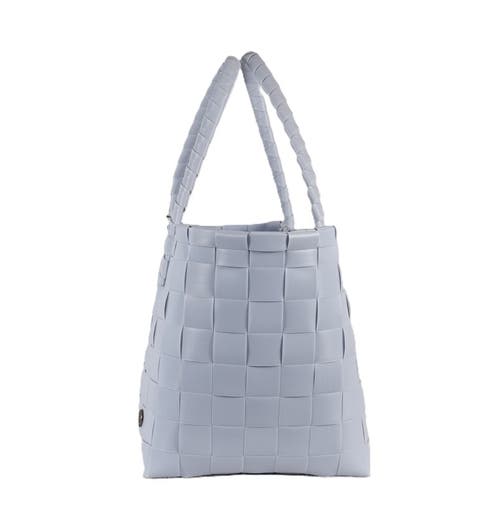 Handed By Paris Recycled Plastic Tote Bag In Pale Blue Grey