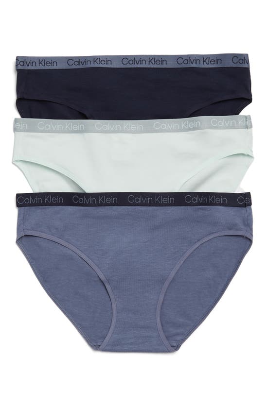 Calvin Klein Assorted Pack Of 3 Bikinis In Acw Shoreline/s