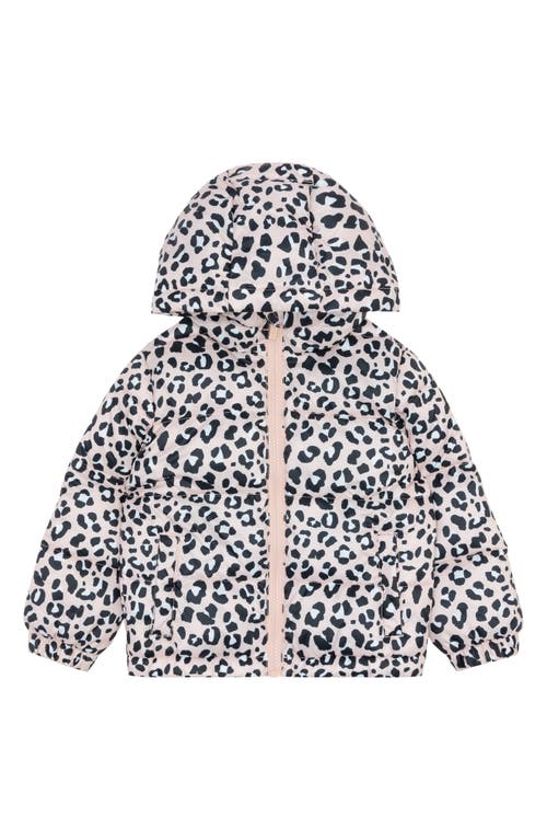 MILES THE LABEL Kids' Animal Print Recycled Polyester Packable Jacket in 401 Light Pink
