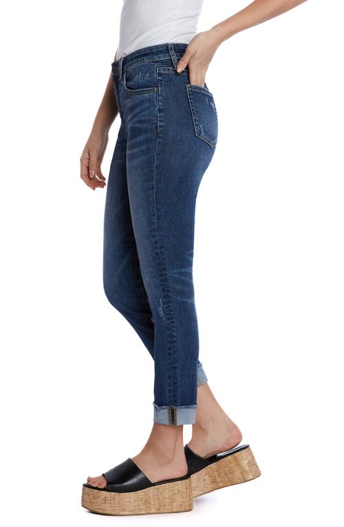 Shop Hint Of Blu Cuffed Crop Skinny Jeans In Aged Indigo