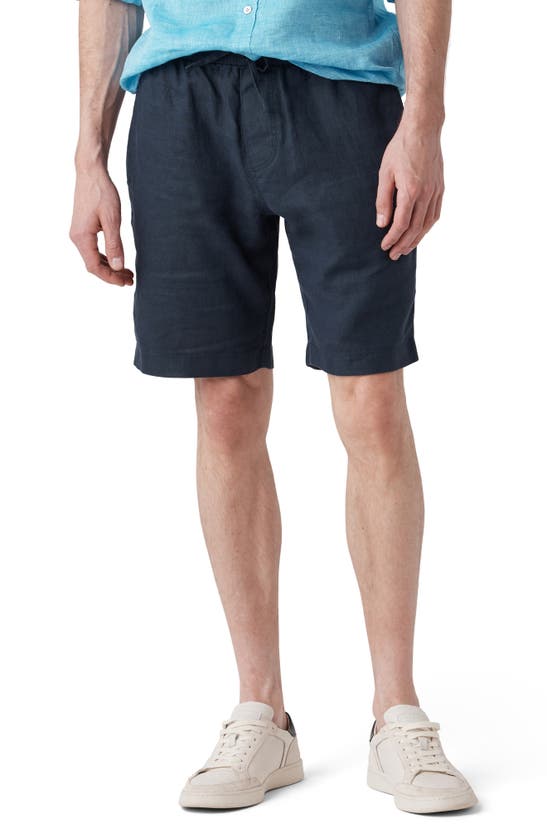 Shop Rodd & Gunn Linen Shorts In Navy