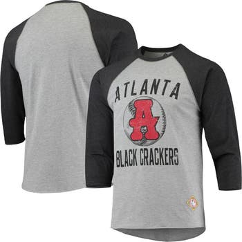 Men's Stitches Heathered Gray/Royal Chicago American Giants Negro League Wordmark Raglan 3/4-Sleeve T-Shirt Size: Small