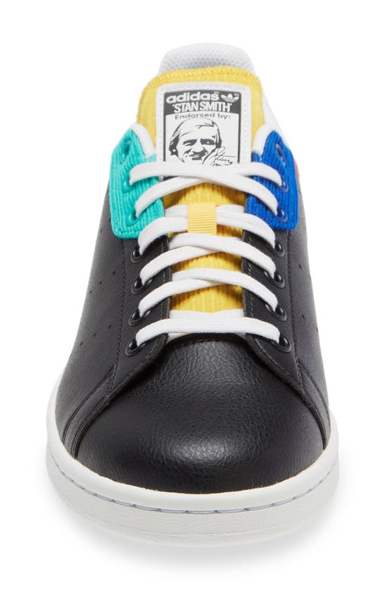 Adidas Originals Stan Smith Low Top Sneaker In Black/ White/ Blue