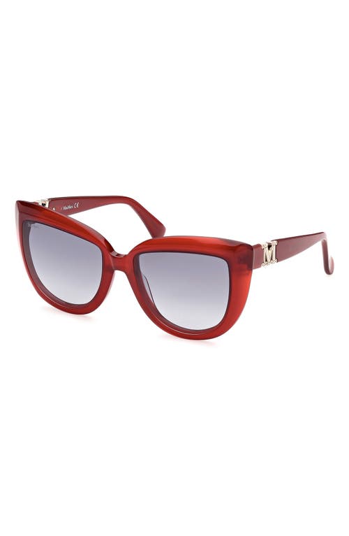 Max Mara 56mm Gradient Cat Eye Sunglasses In Redo/smkg