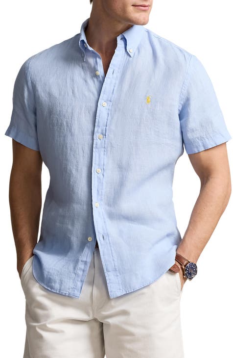 Linen Short Sleeve Button-Down Shirt
