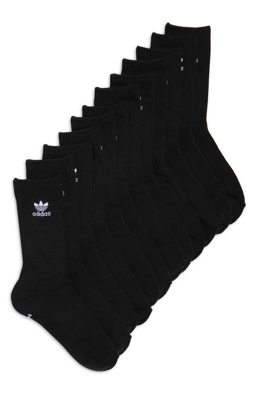 adidas Originals Trefoil 6-Pack Crew Socks in Black 