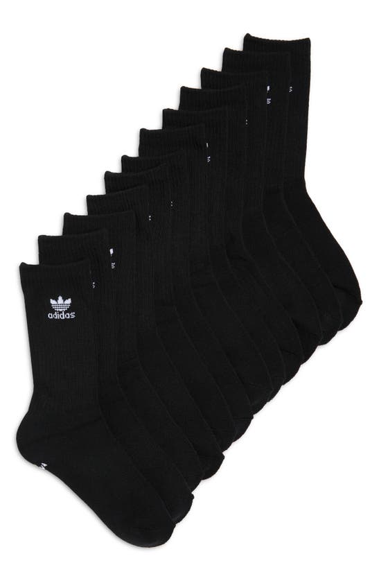 Adidas Originals Originals Trefoil 6-pack Crew Socks In Black