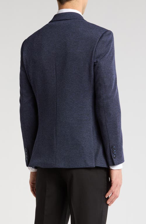Tahari Slim Fit Knit Blazer In Blue Melange