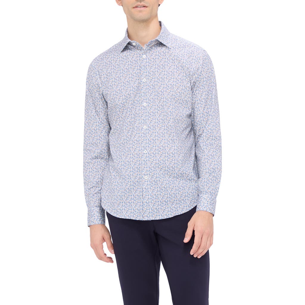 Bugatchi James Ooohcotton® Mosaic Print Button-up Shirt In Cinnamon