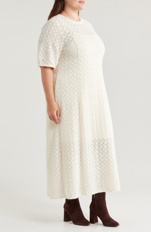 Shop Treasure & Bond Brushed Lace Dress In Ivory Dove