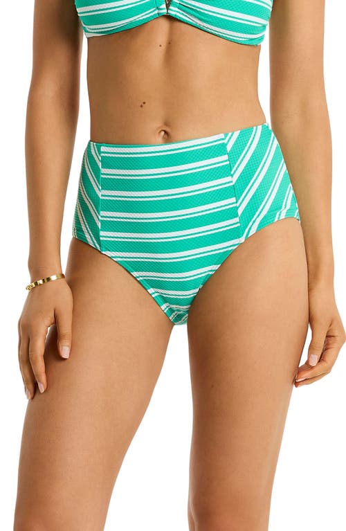 Sea Level Biarritz Panelled High Waist Bikini Bottoms In Evergreen