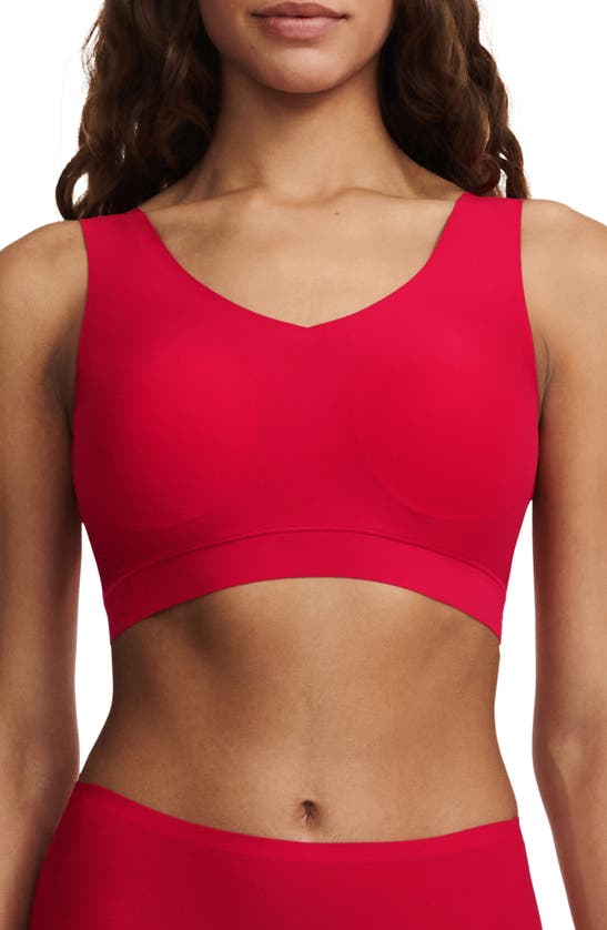 Shop Chantelle Lingerie Soft Stretch Padded V-neck Bralette In Poppy Red