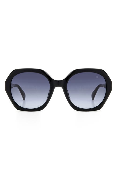 Rag & Bone 55mm Gradient Round Sunglasses In Black/grey Shaded