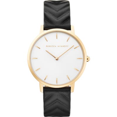 Rebecca Minkoff Major Embossed Leather Watch, 35Mm