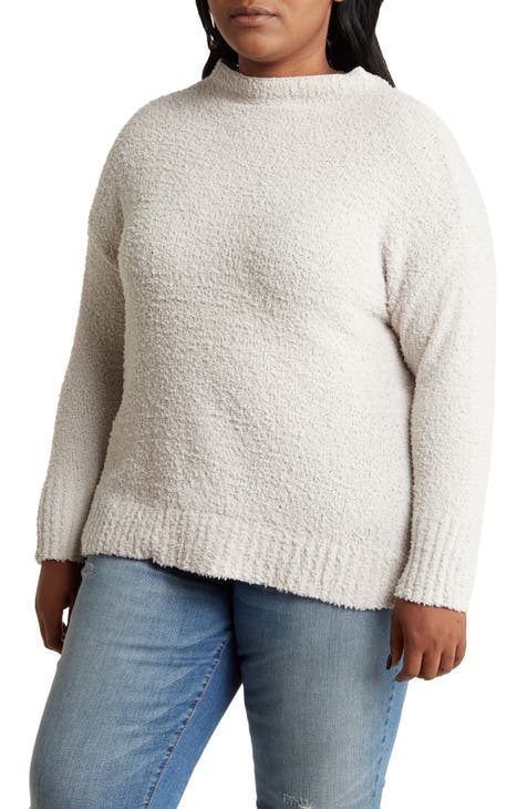 Chenille Popcorn Mock Neck Sweater (Plus Size)