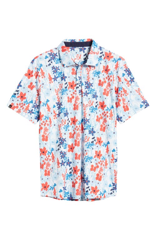 Shop Swannies Lundy Floral Golf Polo In Horizon Blue