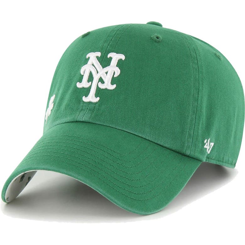 47 BRAND '47 KELLY GREEN NEW YORK METS ST. PATRICK'S DAY ICON CLEAN UP ADJUSTABLE HAT