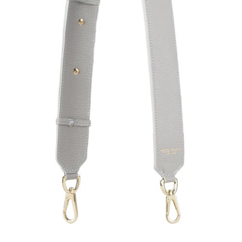 Shop Teddy Blake Croco Leather Wide Strap In Light Grey