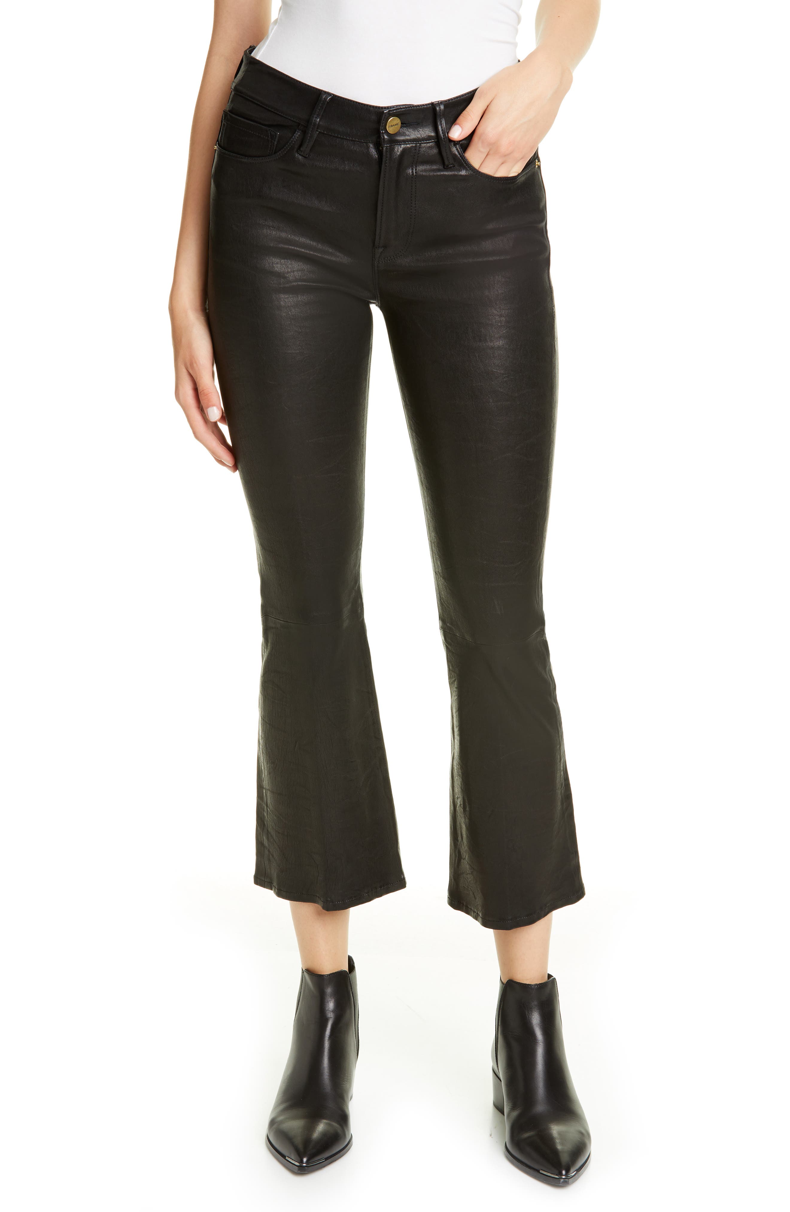 FRAME 'Le Skinny' Lambskin Leather Pants Nordstrom