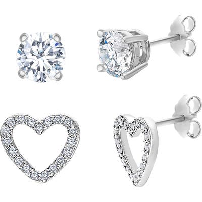 Lesa Michele 2-Pack Cubic Zirconia Stud Earrings
