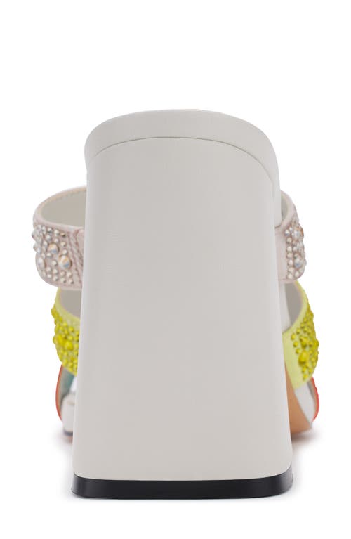 Karl Lagerfeld Rickie Rhinestone Slide Sandal In Orange/yellow/teal Multi