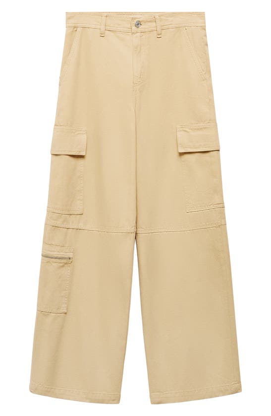 Shop Mango Cargo Cotton Pants In Medium Brown