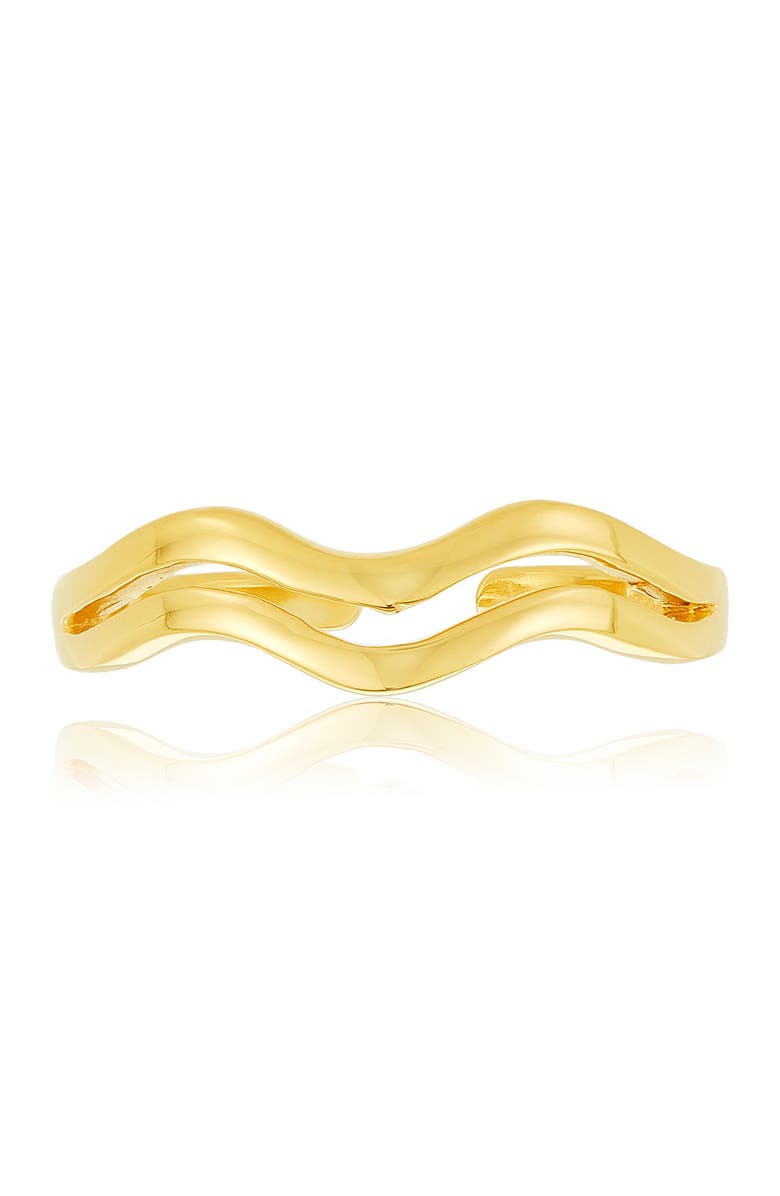 STERLING FOREVER 14K Gold Vermeil Plated Sterling Silver Adjustable Zodiac Ring - Aquarius, Main, color, GOLD