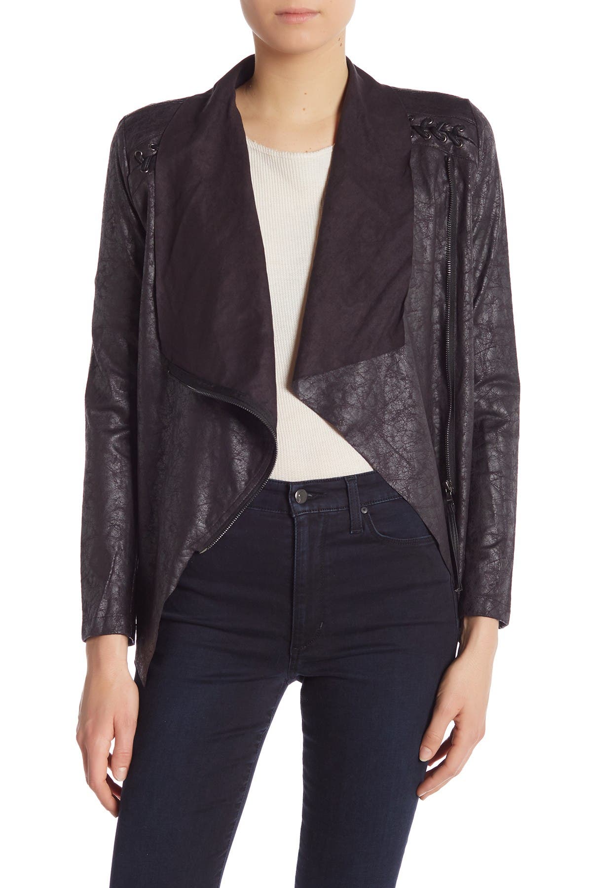 suede wrap jacket