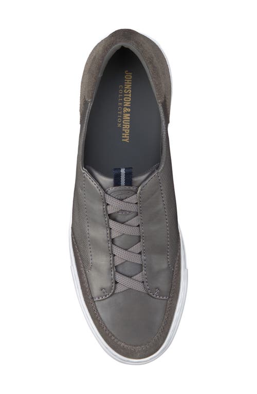 Johnston & Murphy Collection Johnston & Murphy Anson Stretch Water Resistant Sneaker In Gray English Suede/sheepskin