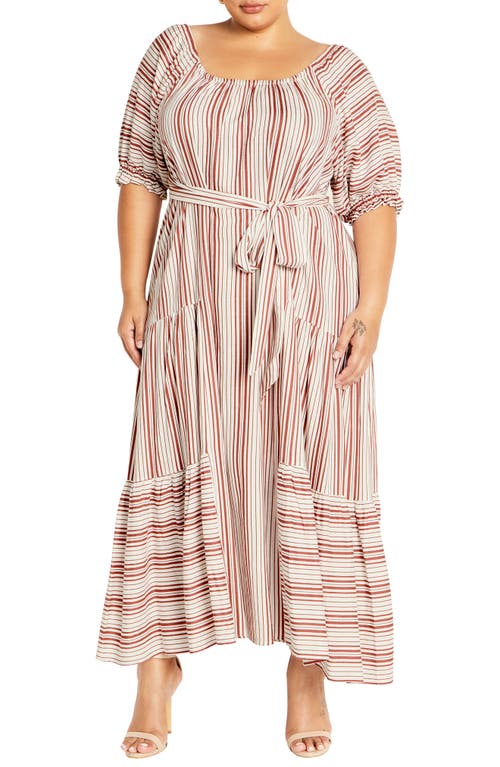 City Chic Jemima Stripe Maxi Dress Charm at