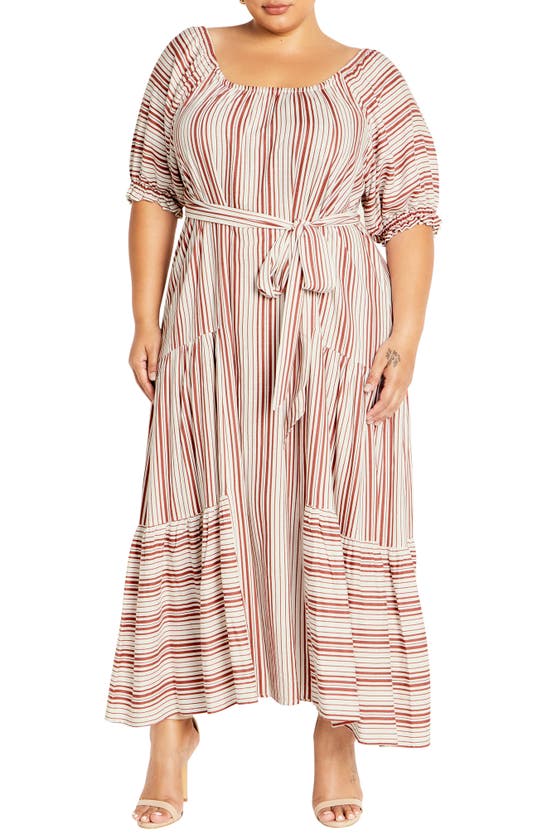 Shop City Chic Jemima Stripe Maxi Dress In Charm Stripe