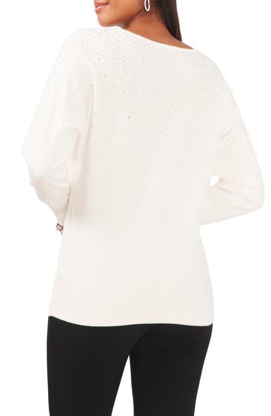 Shop Chaus Bling V-neck Sweater In Antique White