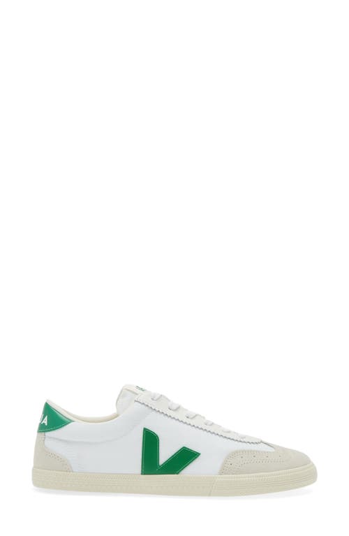 Shop Veja Volley Canvas Sneaker In White/emeraude