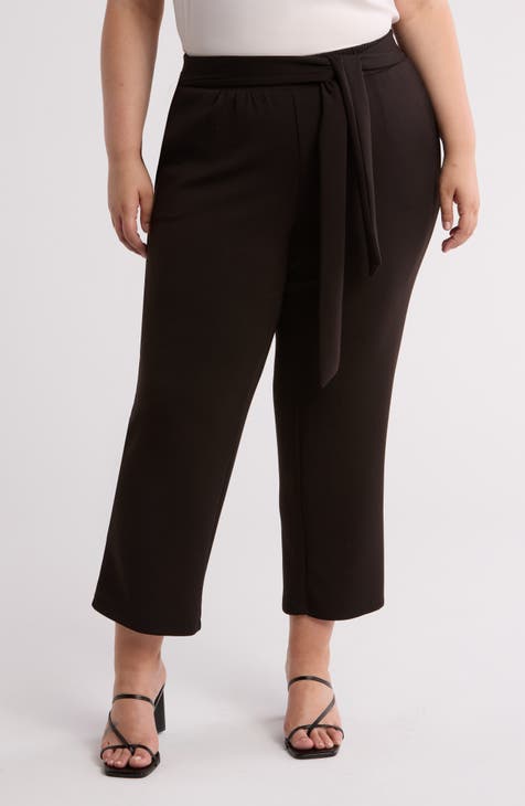 Wide Leg Crop Scuba Pants (Plus)