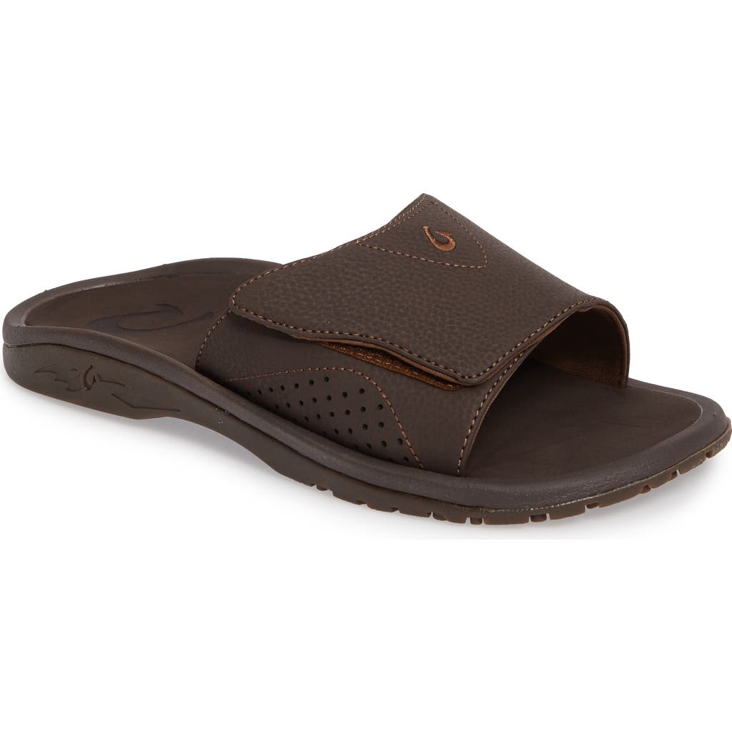 Olukai Nalu Slide Sandal In Dark Java/dark Java