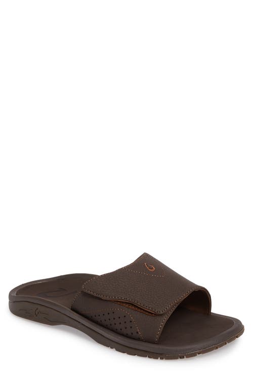 Shop Olukai Nalu Slide Sandal In Dark Java/dark Java