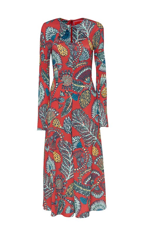 La Doublej Farfalla Dress In Sicomore Red