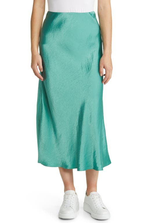 Blando Satin Midi Skirt in Turquoise