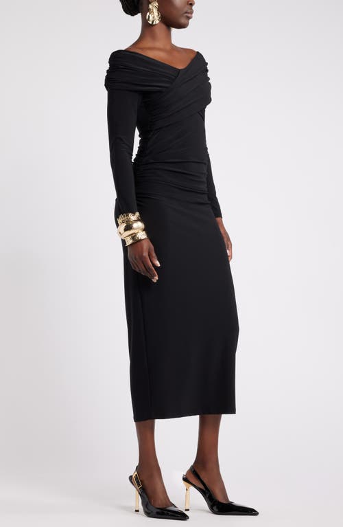 Shop Nordstrom X Harlem's Fashion Row Megan Renee Off The Shoulder Long Sleeve Dress In Black