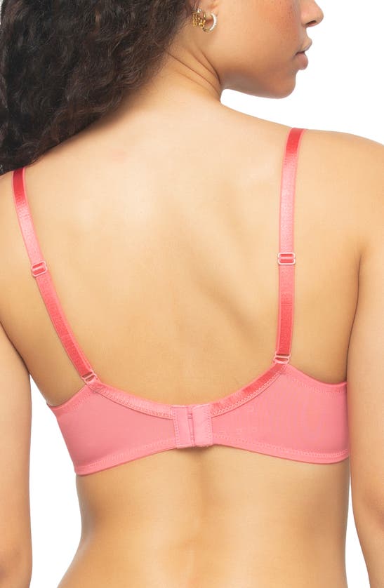 Shop Felina Lotus Embroidered Unlined Bra In Calypso Coral